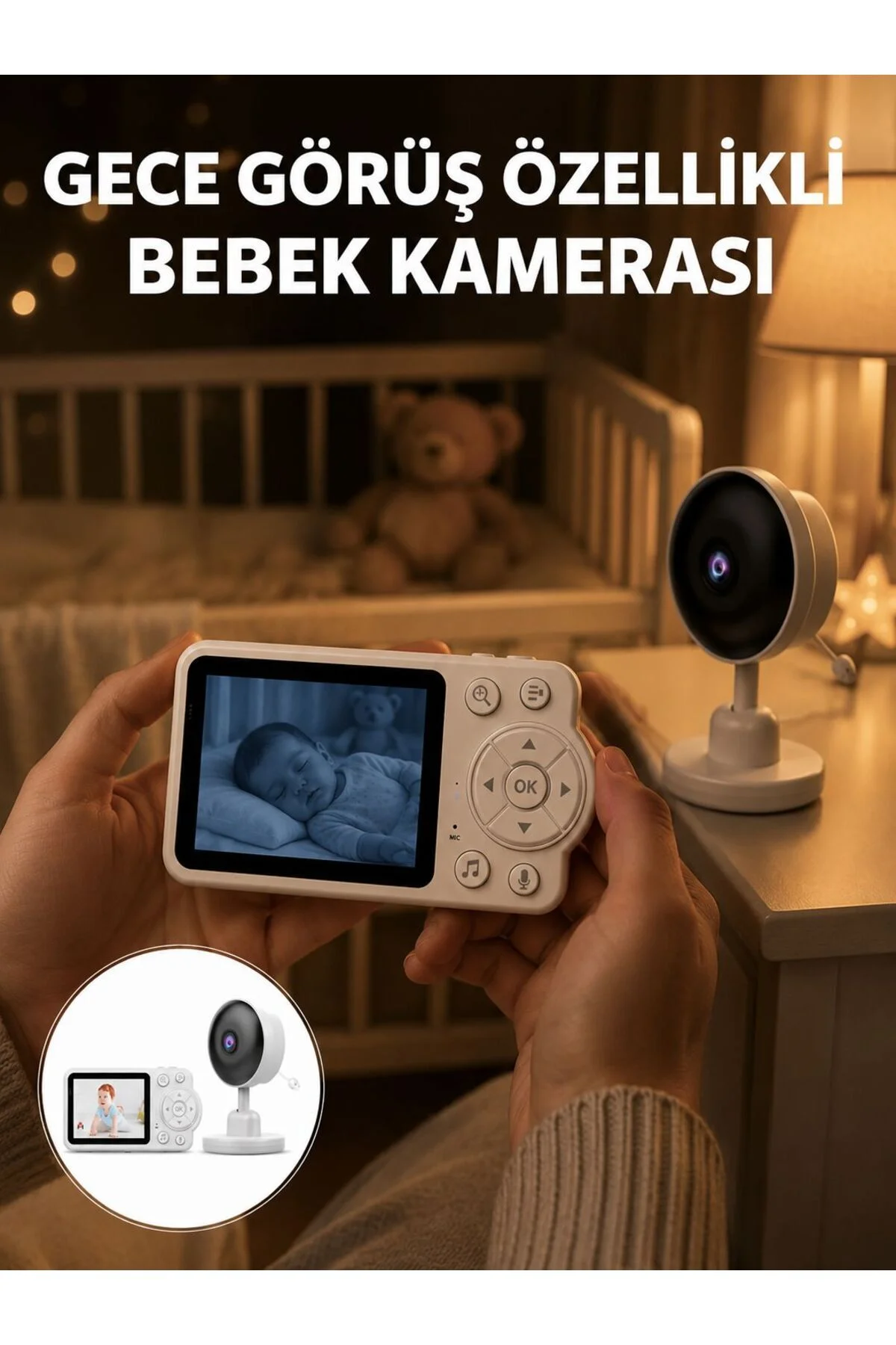 Gece Görüşlü Kablosuz Bebek Monitörü Ağlama ve Hareket Algılama Yeni Nesil Gece Görüşlü Kablosuz Bebek Monitörü Ağlama ve Hareket Algılama Yeni Nesil