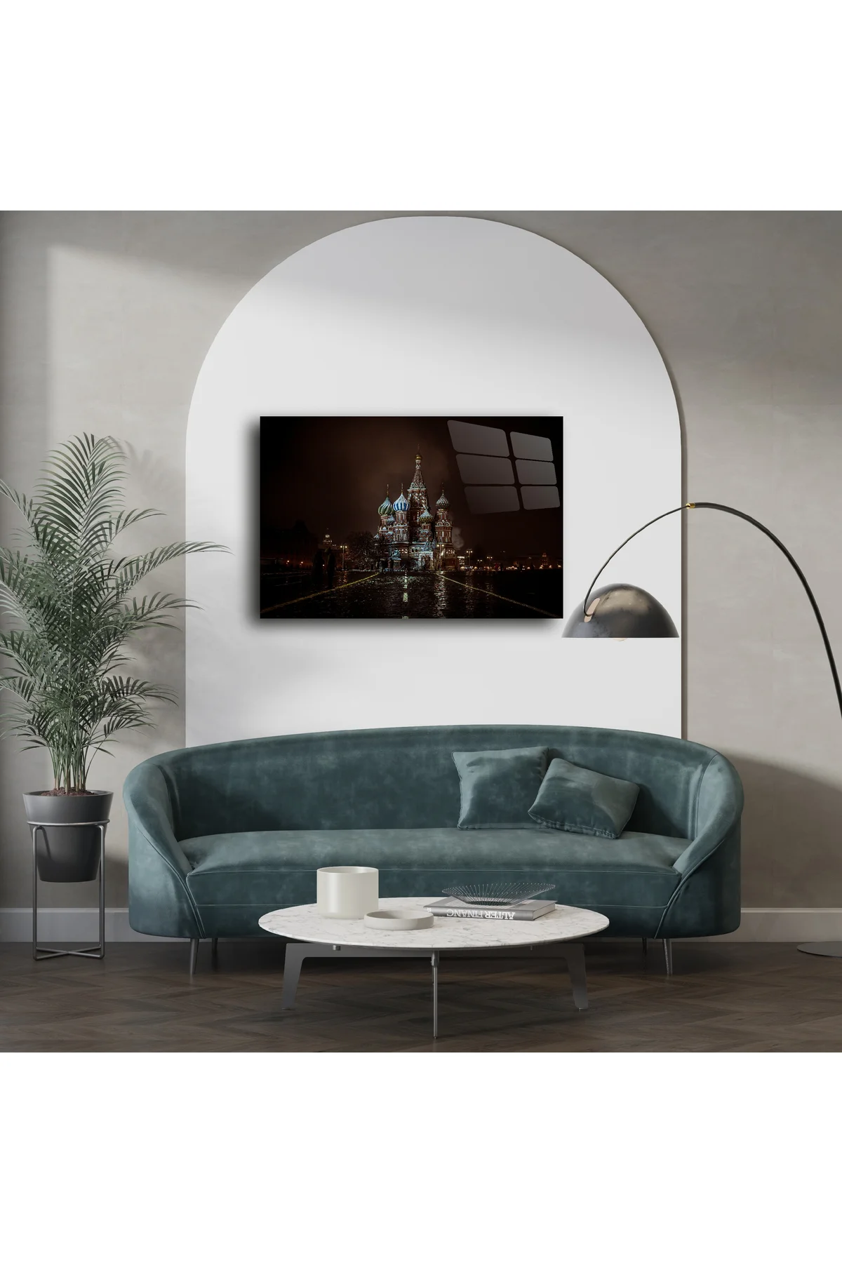 Gece Işıltılı St. Basil Katedrali Cam Tablo Gece Işıltılı St. Basil Katedrali Cam Tablo
