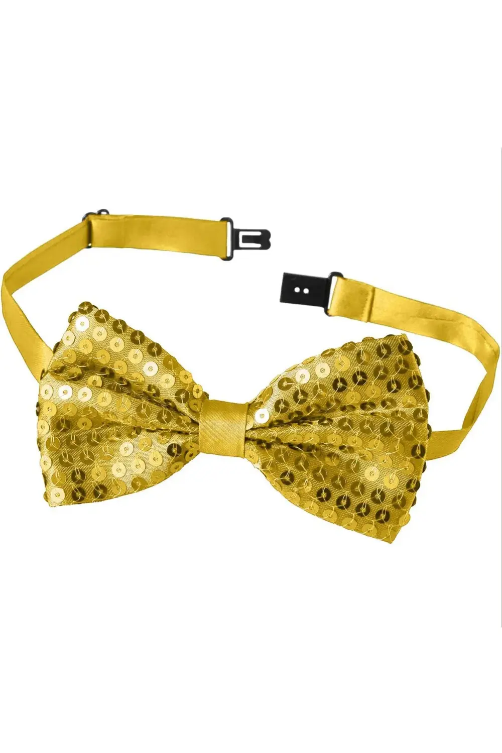 Gece Işıltısı Altın Payetli Pullu Papyon 7x2 Cm