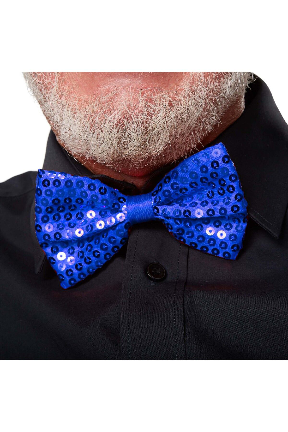 Ok Aksesuar Gece İşıltısı Mavi Payetli Pullu Papyon 7X2 Cm (5060) Ok Aksesuar Gece İşıltısı Mavi Payetli Pullu Papyon 7X2 Cm (5060)