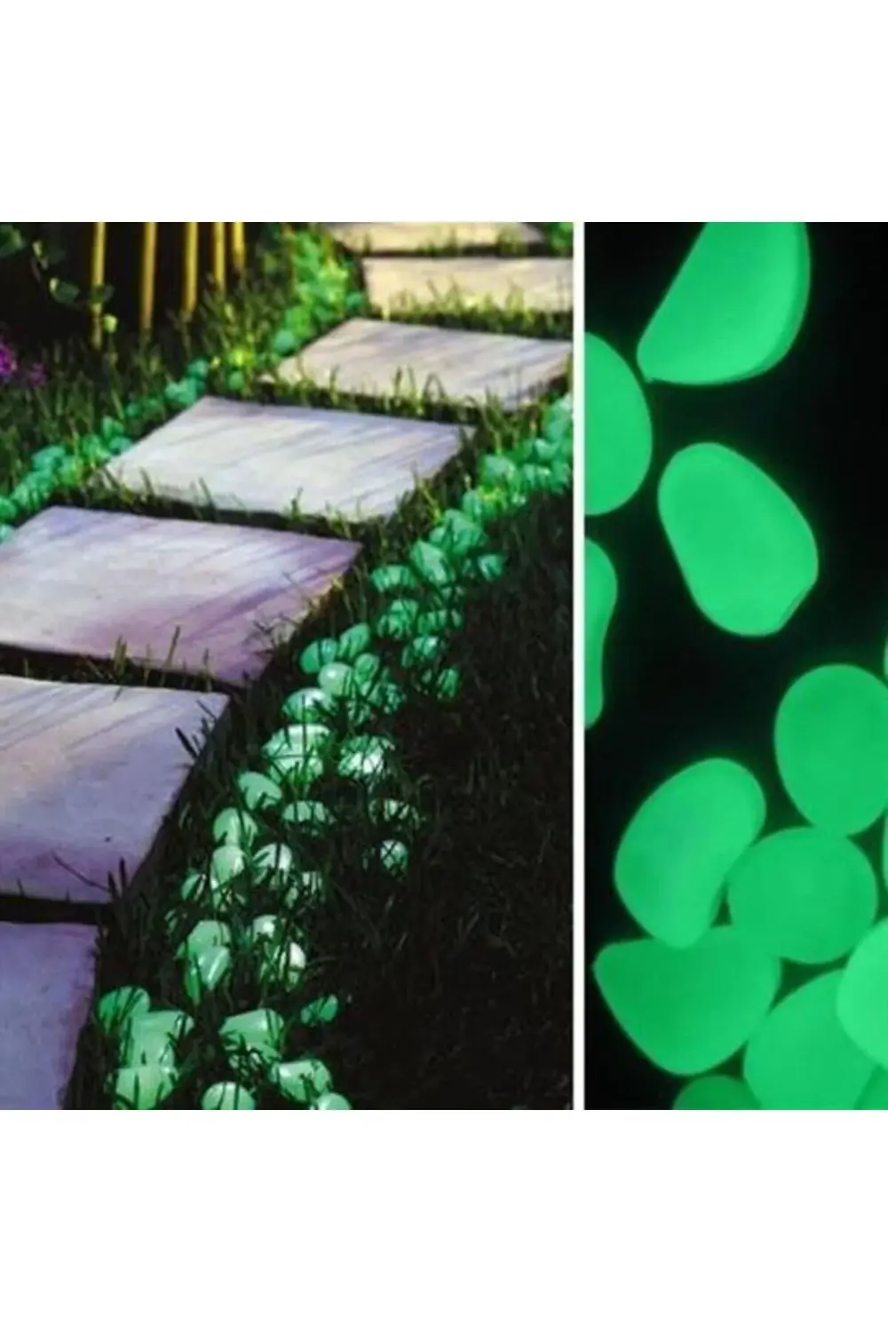 ® Gece Karanlıkta Işık Vererek Parlayan Dekoratif Çakıl Taşları