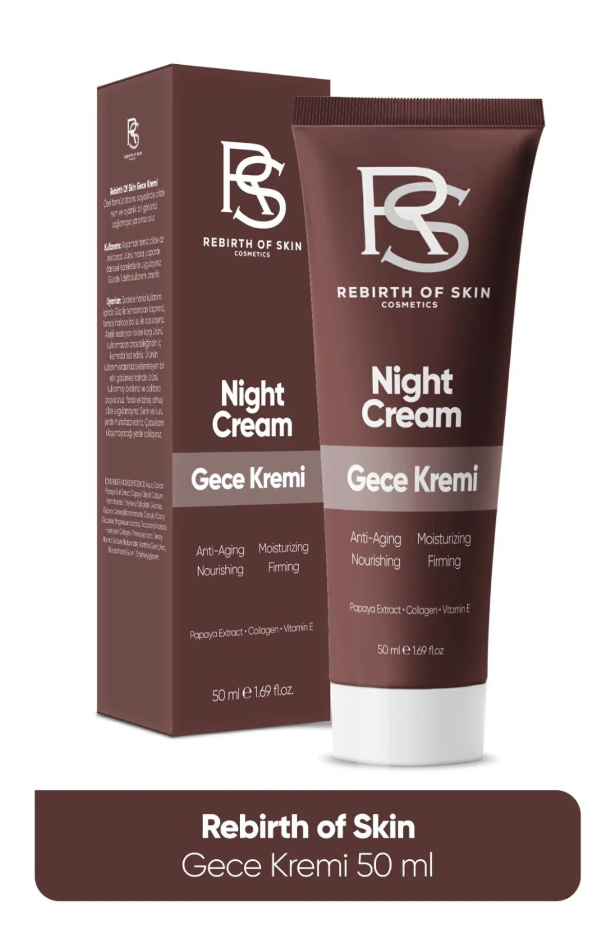 Gece Kremi-papaya & Collagen Onarıcı Nemlendirici Anti Aging Bakım Kremi -50 ml