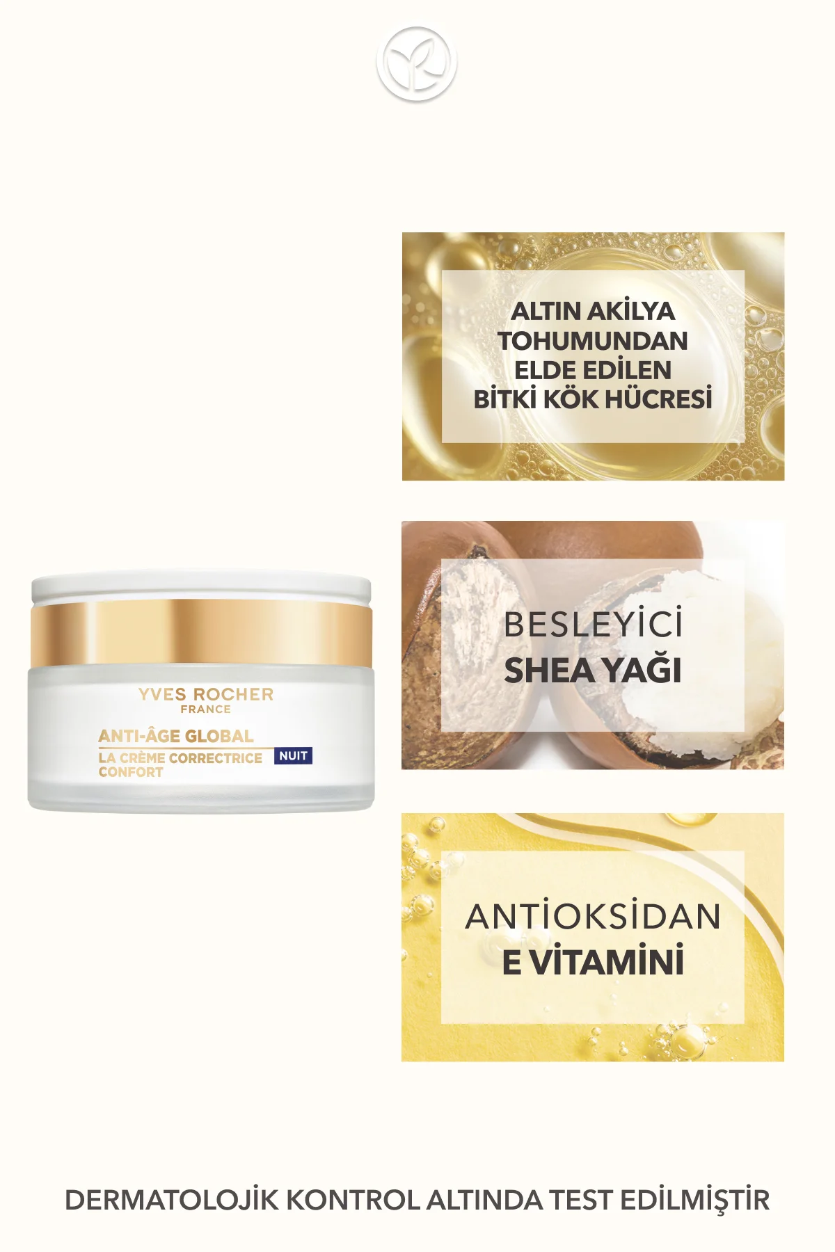 Gece Kremi-Shea&E Vitamini- Yaşlanma Karşıtı Bitki Kök Hücre Bakı