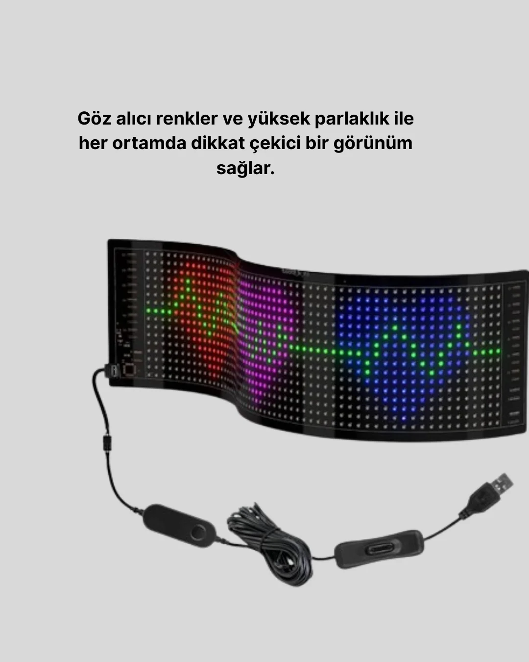 Gece Kullanıma Uygun Pixel RGB LED Panel Estetik Atmosfer Işığı