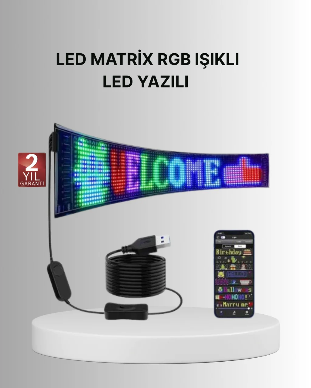 Gece Kullanıma Uygun Pixel Rgb Led Panel Estetik Atmosfer Işığı - Lisinya Diğer