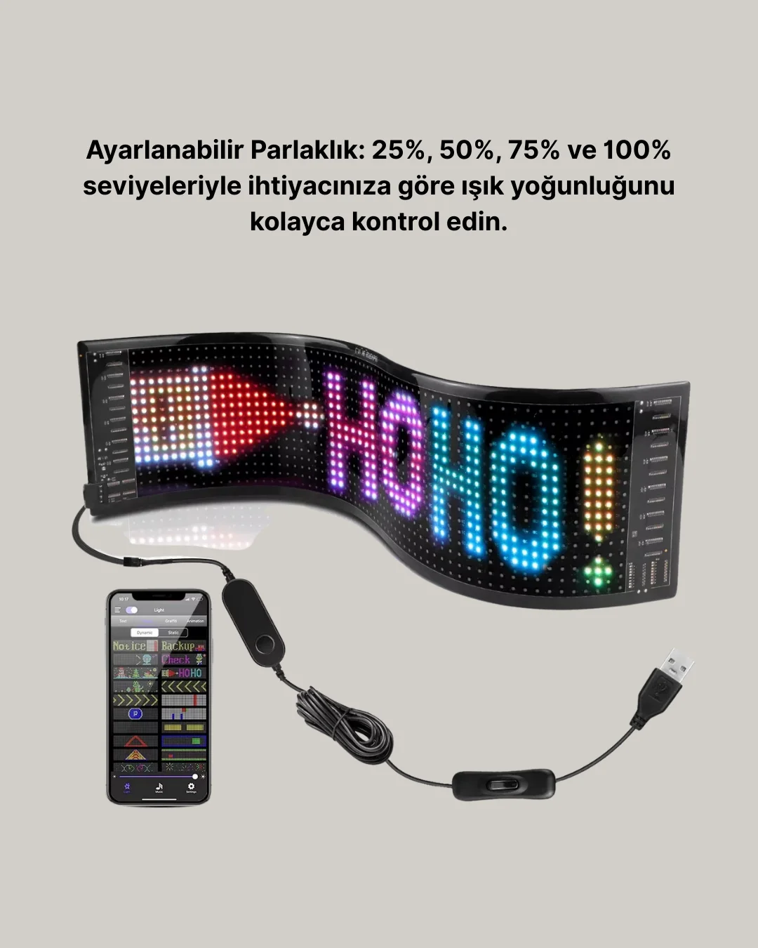 Gece Kullanıma Uygun Pixel RGB LED Panel Estetik Atmosfer Işığı