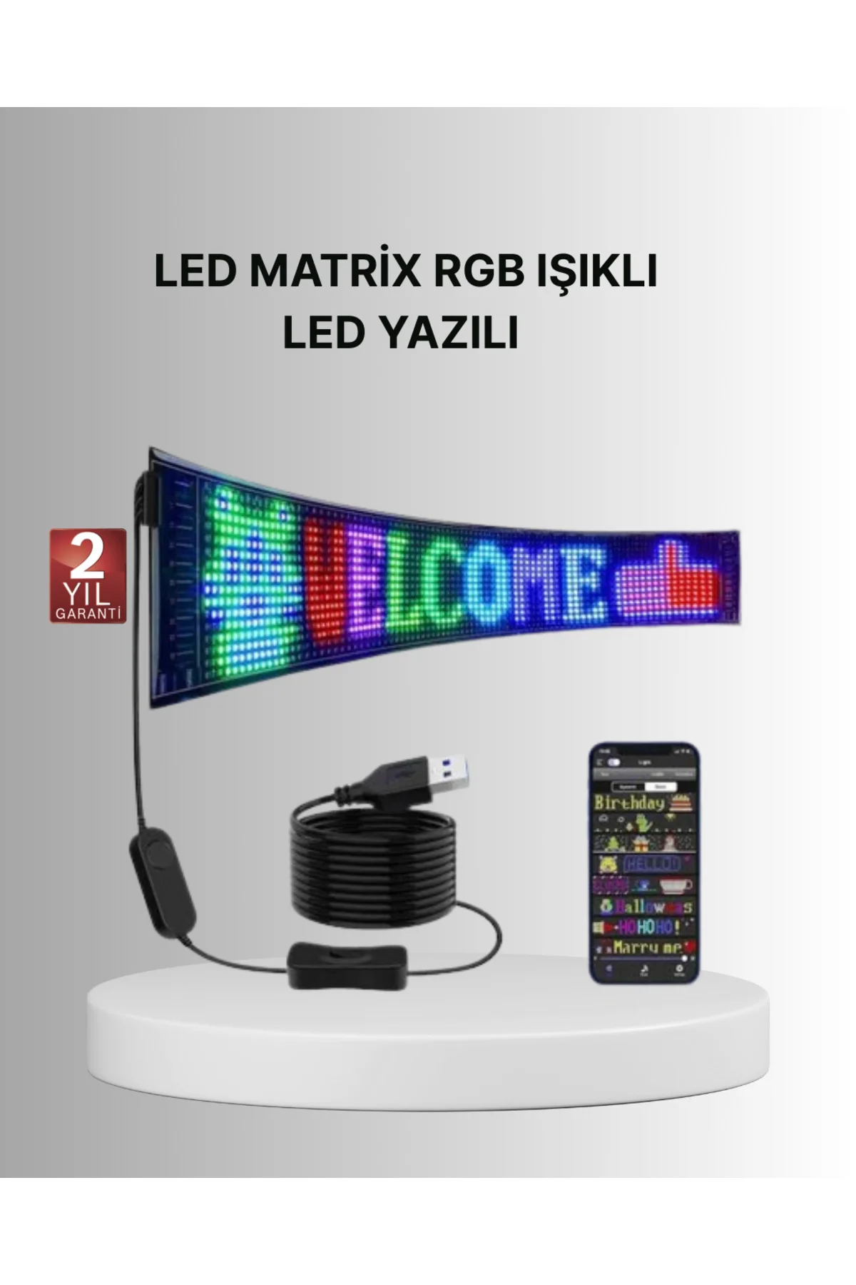 Gece Kullanıma Uygun Pixel RGB LED Panel Estetik Atmosfer Işığı