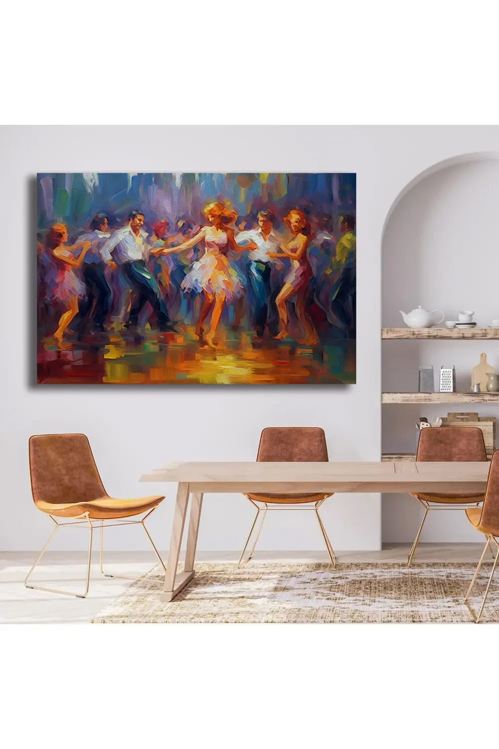 Gece Kulübünde Dans Eden Gençler. Kanvas Tablo
