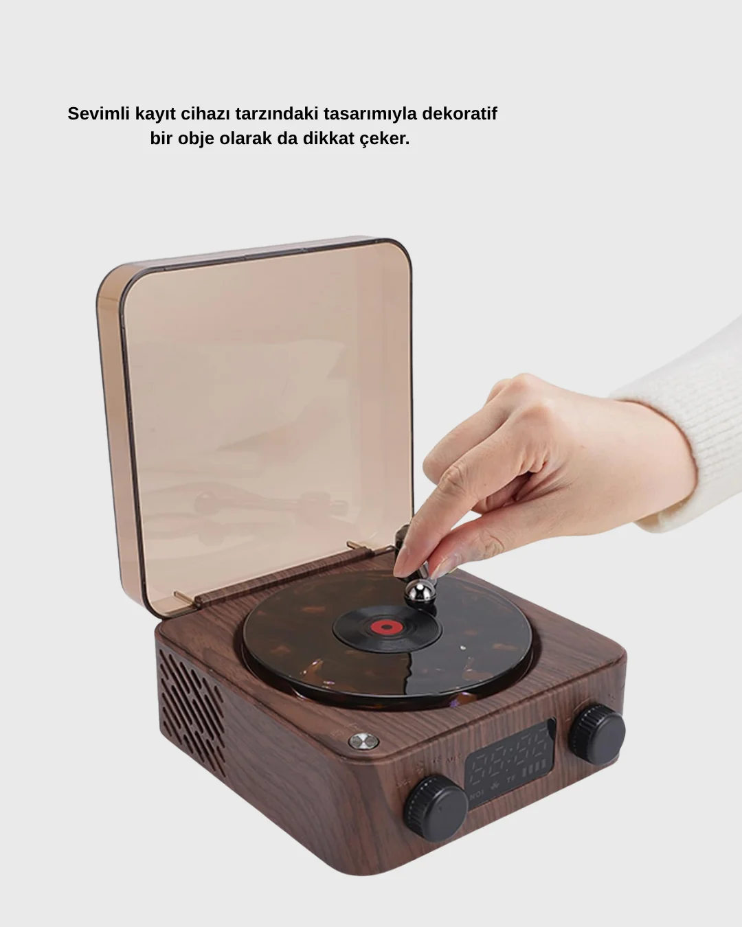 Gece Lambası Bluetooth Hoparlör Dijital Saat Çok Fonksiyonlu Su Dalgası Işıklı