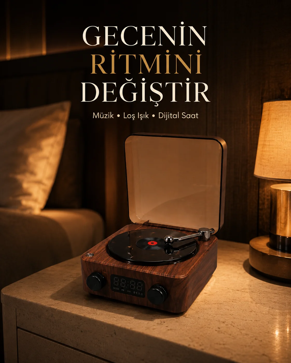Gece Lambası Bluetooth Hoparlör Dijital Saat Çok Fonksiyonlu Su Dalgası Işıklı Gece Lambası Bluetooth Hoparlör Dijital Saat Çok Fonksiyonlu Su Dalgası Işıklı