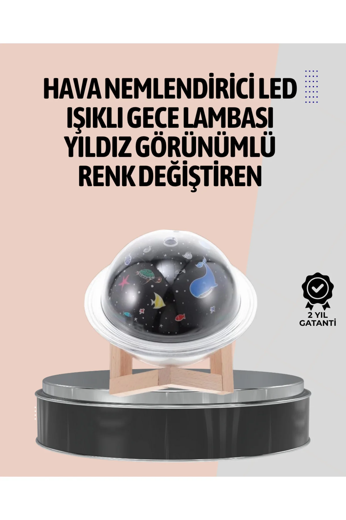 Gece lambası özellikli taşınabilir nemlendirici ve aromaterapi cihazı USB girişli