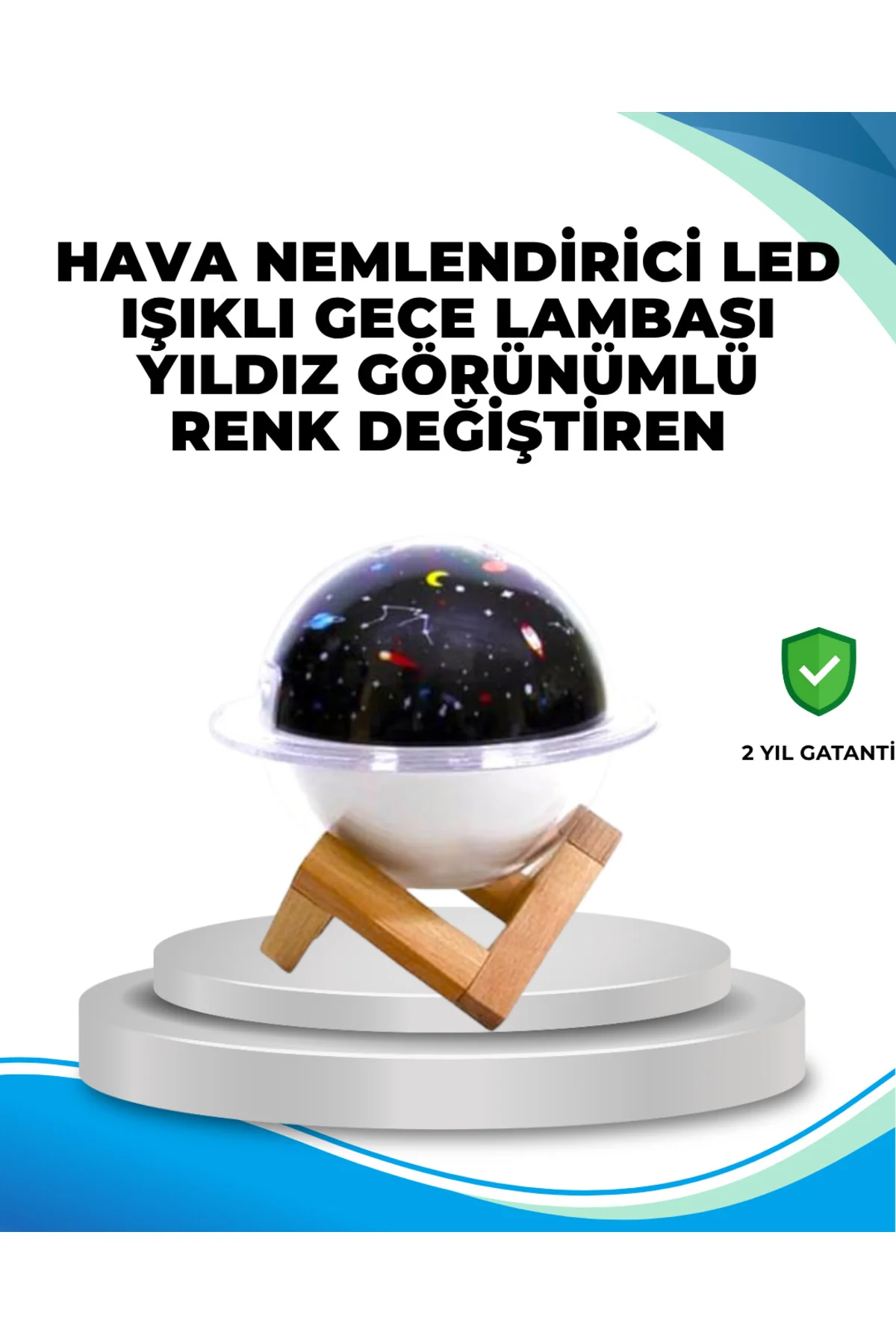 Gece lambası özellikli taşınabilir nemlendirici ve aromaterapi cihazı USB girişli