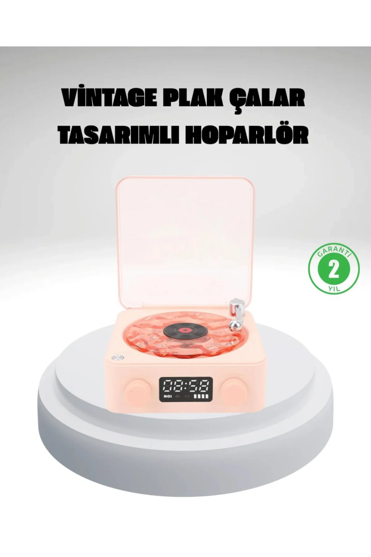 Gece Lambası Stereo Bluetooth Hoparlör Dijital Saat Su Dalgası Ef