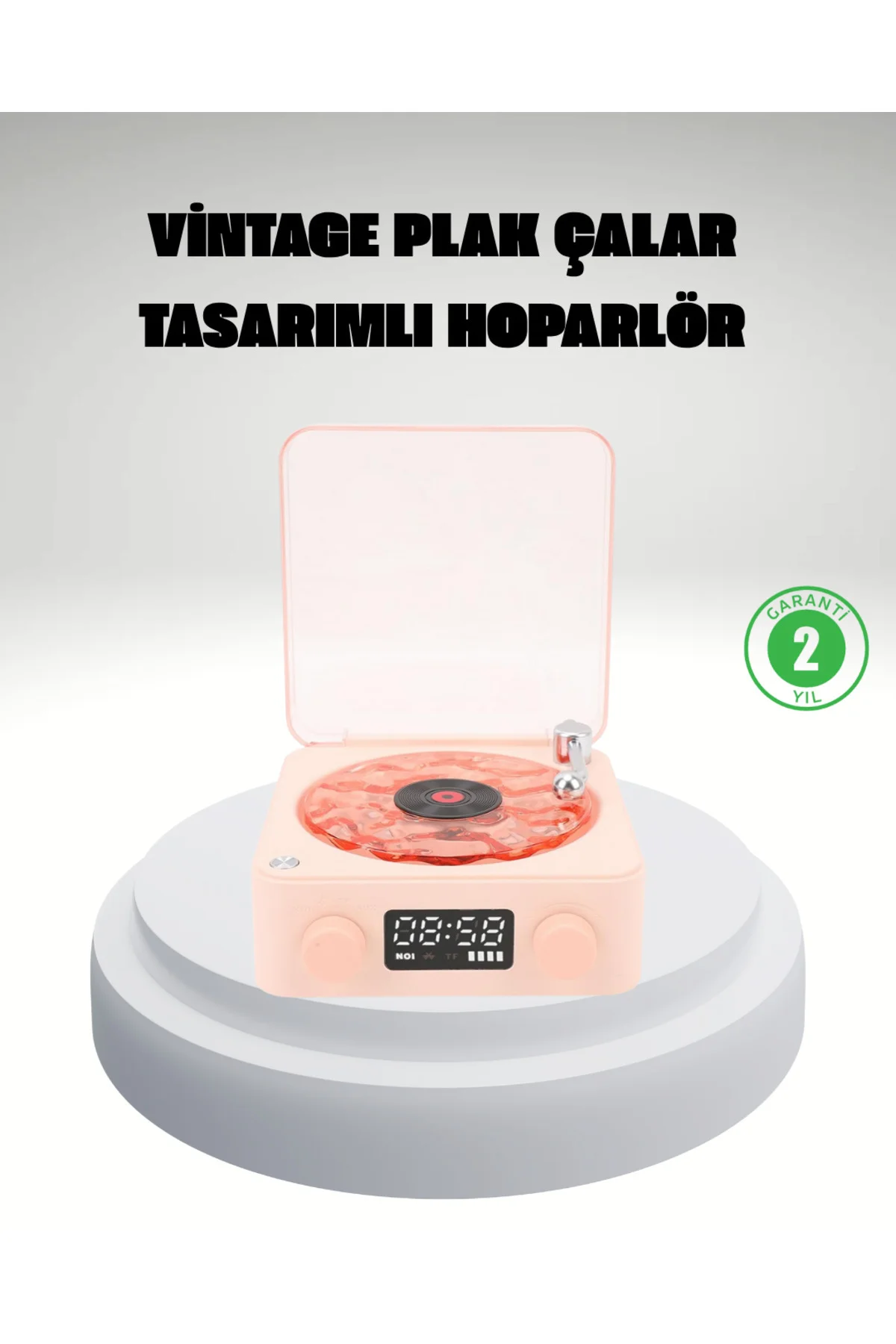Gece Lambası Stereo Bluetooth Hoparlör Dijital Saat Su Dalgası Efektli 3-Ü-1 Cihaz