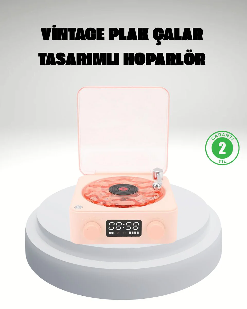 Gece Lambası Stereo Bluetooth Hoparlör Dijital Saat Su Dalgası Efektli 3-ü-1 Cihaz