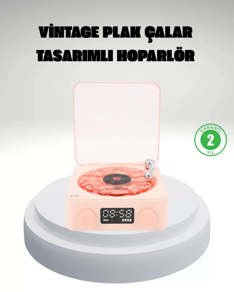 Gece Lambası Stereo Bluetooth Hoparlör Dijital Saat Su Dalgası Efektli 3-ü-1 Cihaz - Lisinya
