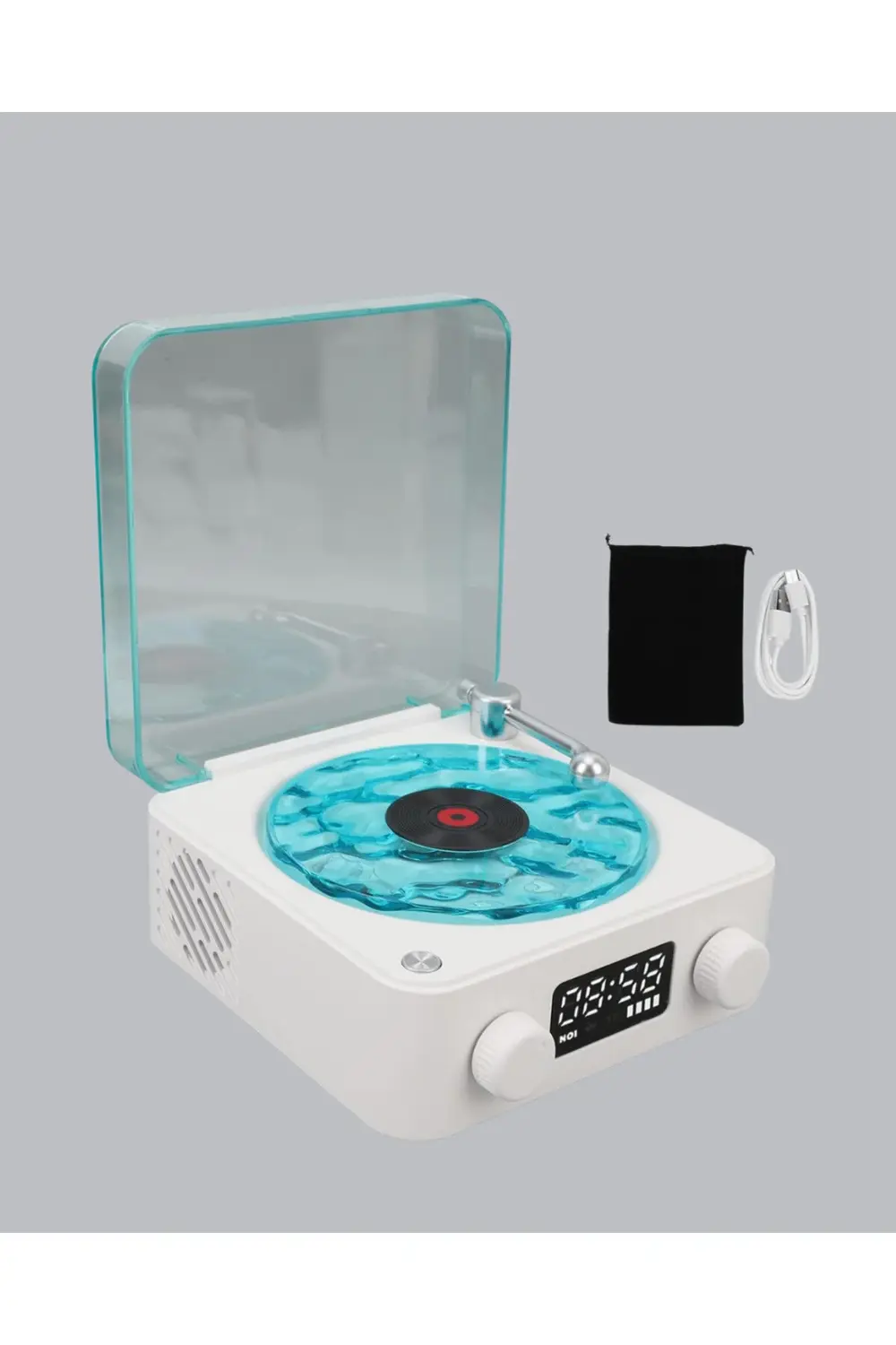 Kanonik Education Gece Lambası Stereo Bluetooth Hoparlör Dijital Saatli Vintage Tas