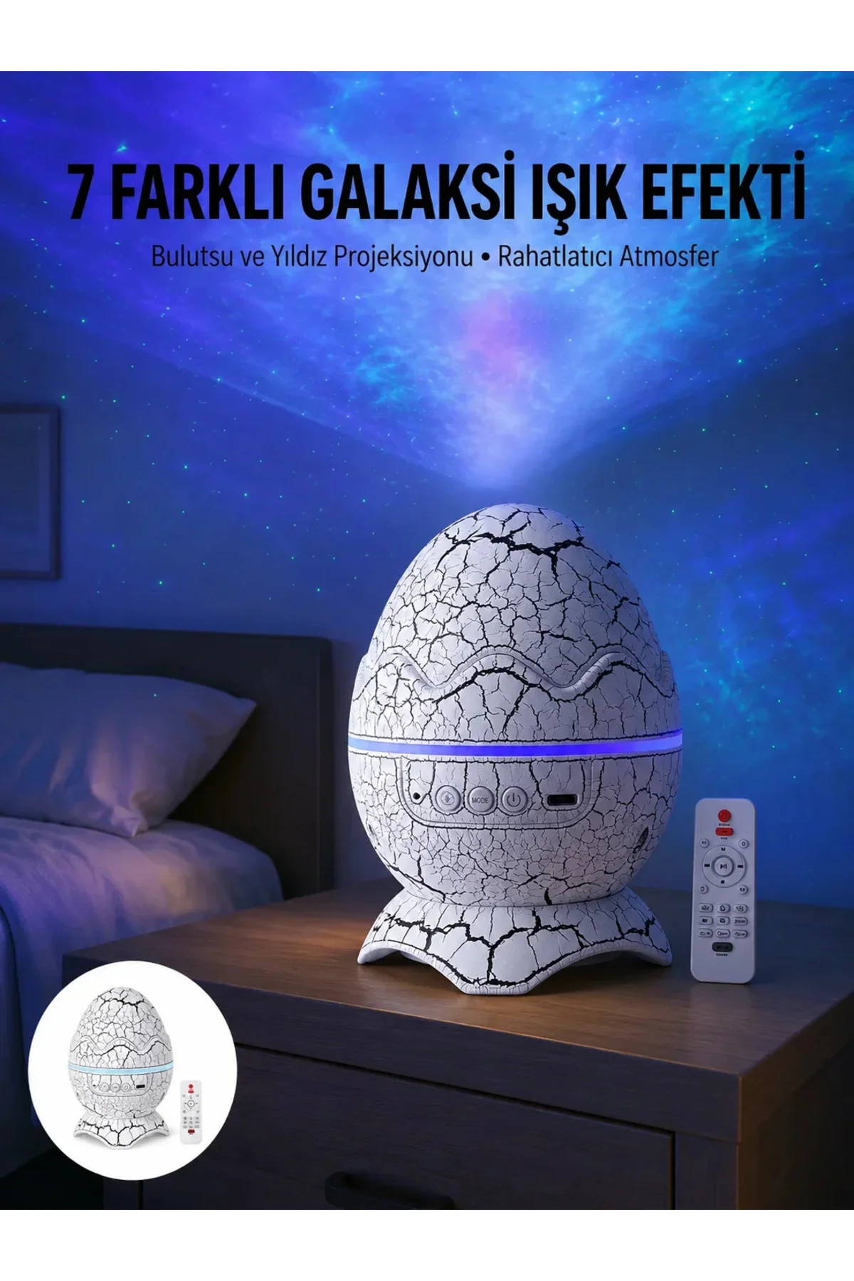 Gece Lambası Yumurta Işık Speaker Yeni Nesil Dinozor Yumurtası Görünümlü