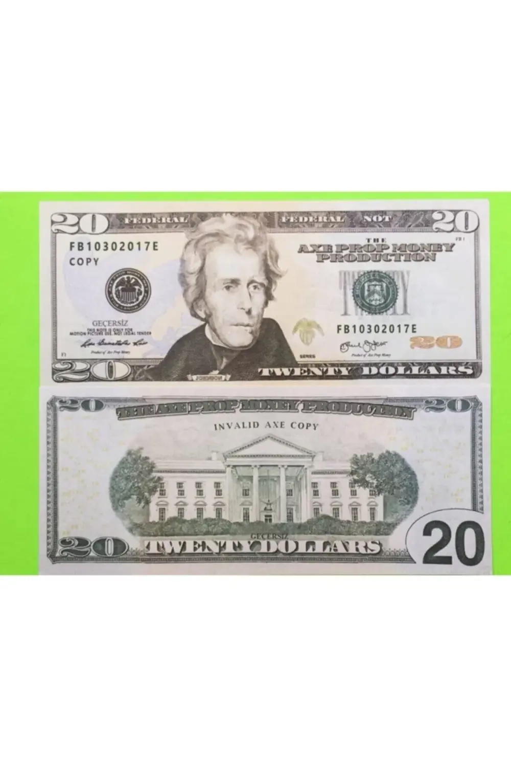 Geçersiz Paralar 20 Dolar 2 Deste