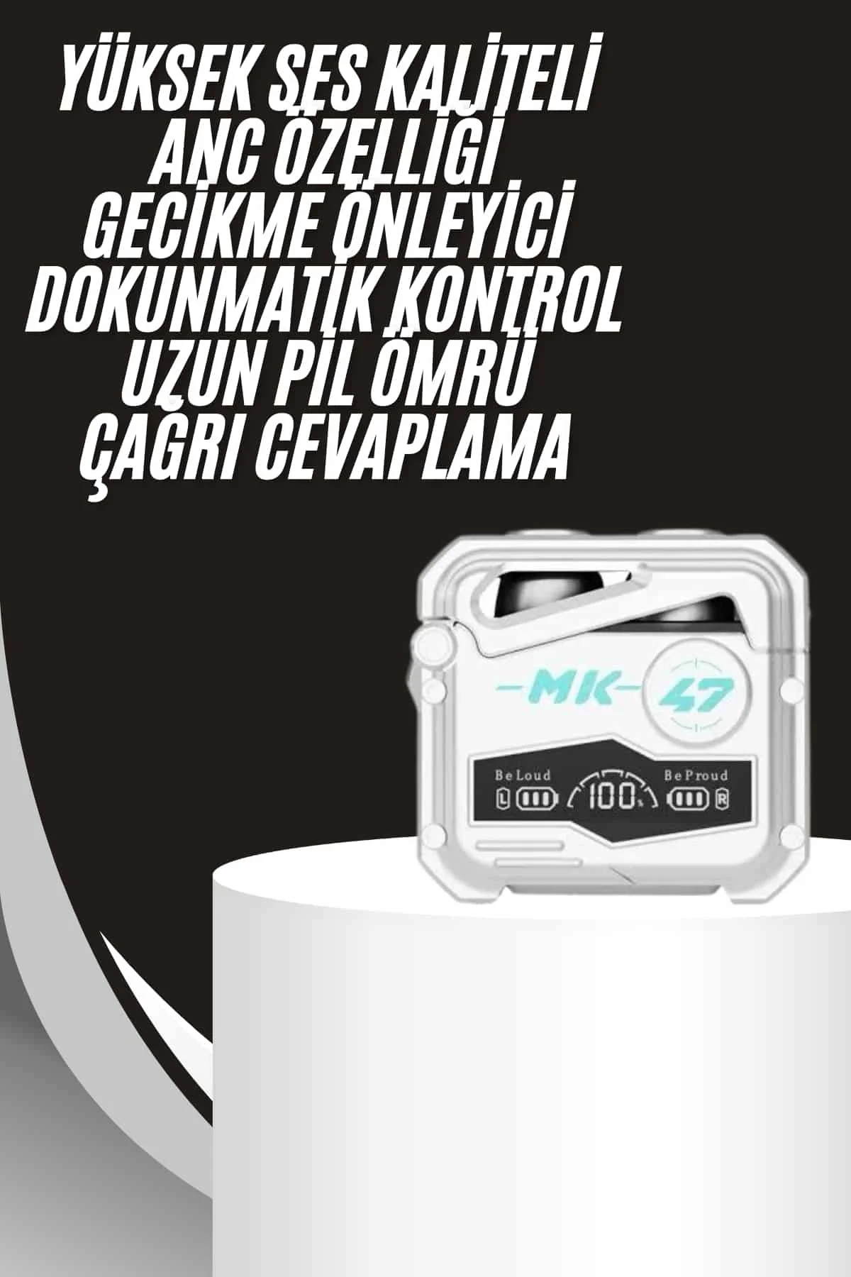 Gecikme Önleyici Oyuncu Kulaklığı Bluetooth Bağlantılı ANC Özelliği 5.0 Bluetooth