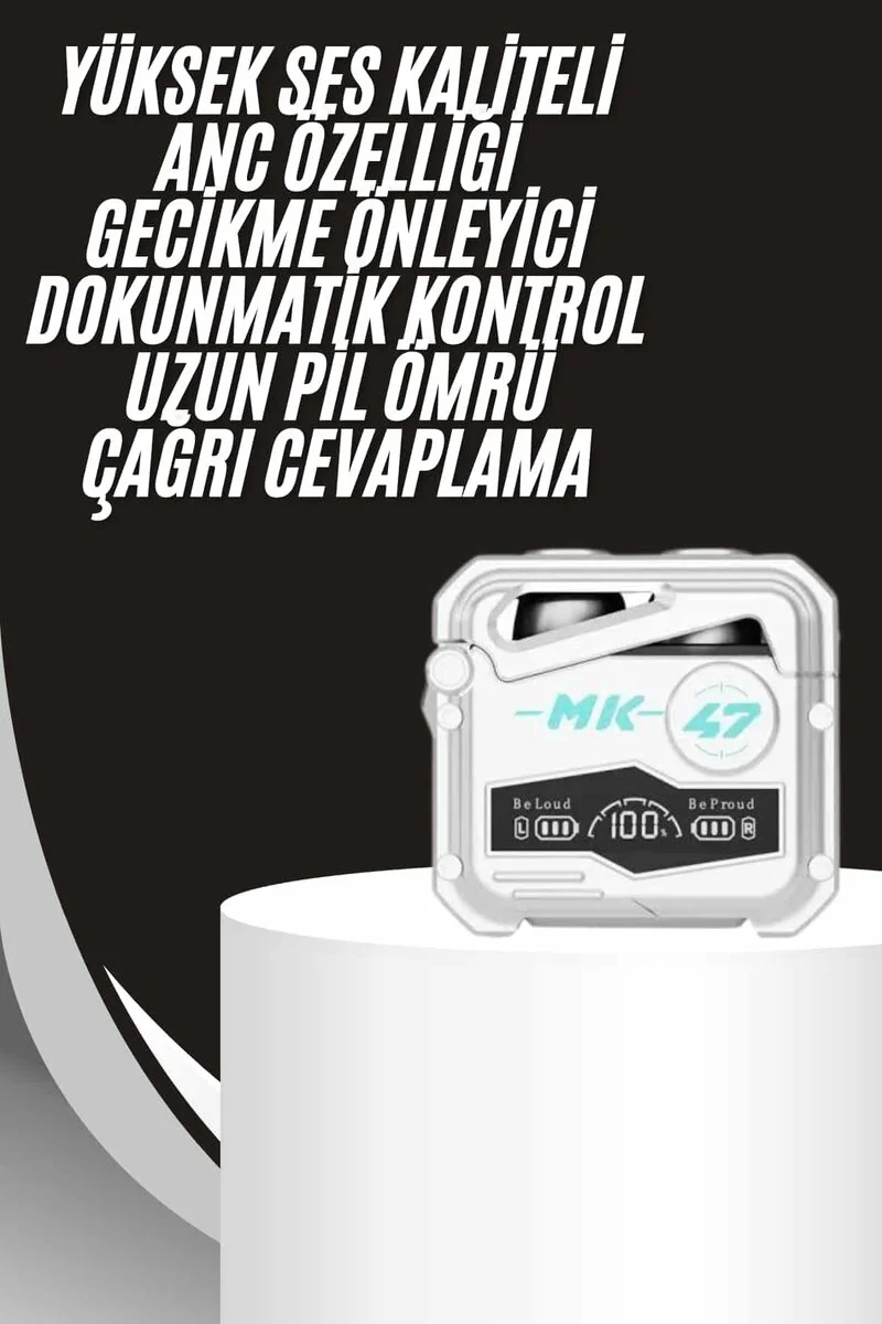 Gecikme Önleyici Oyuncu Kulaklığı Bluetooth 5.0 ANC Özellikli MK47 - Uzun Pil Ömrü ve Düşük Gecikme