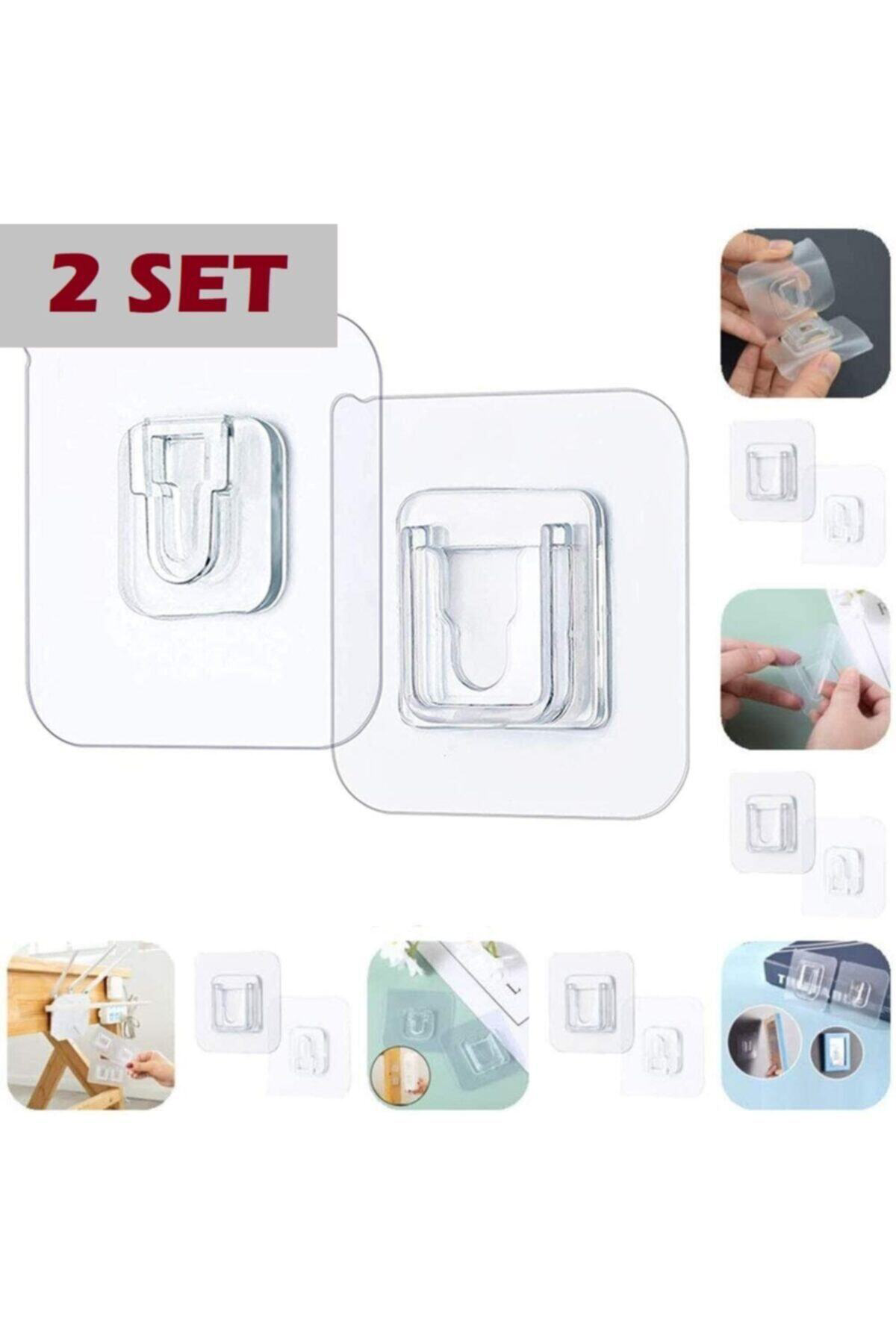 Geçmeli Klips Eşya Sabitleme Askısı 2 Set