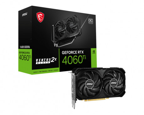 Msi Geforce Rtx 4060 Ti Ventus 2X Black 16G Oc 16Gb Gddr6 Hdmi Dp 128