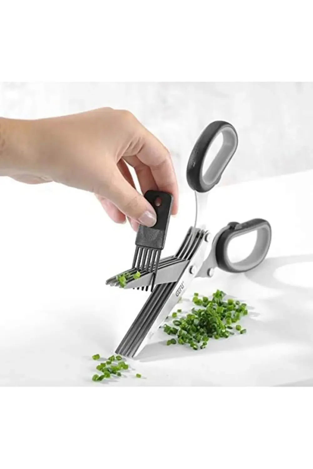 Gefu 12660 Cutare ot makası, temizleme taraklı, 19,4 x 8 x 1,8 cm