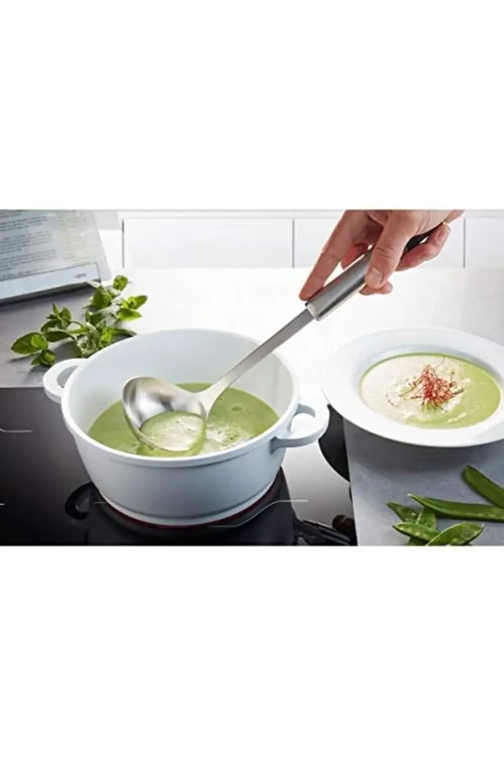Gefu Ladle Primeline, L 33,5 cm, B 9 cm, Gümüş/Siyah 395519