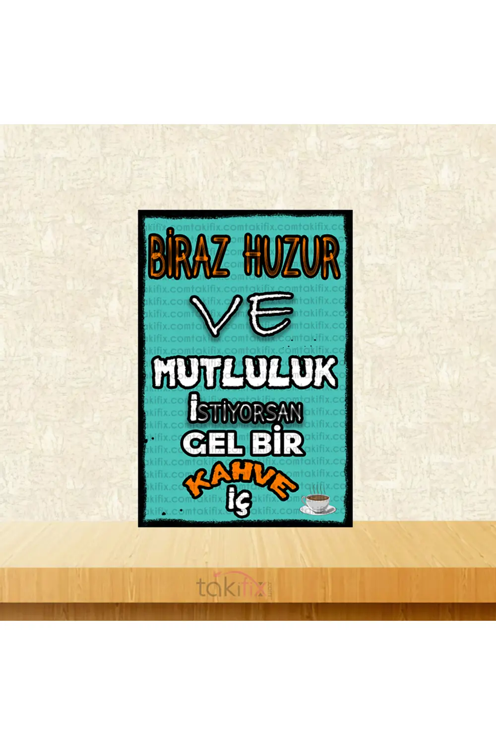 Gel Bir Kahve İç 20x30 Cm Retro Ahşap Tablo Gel Bir Kahve İç 20x30 Cm Retro Ahşap Tablo
