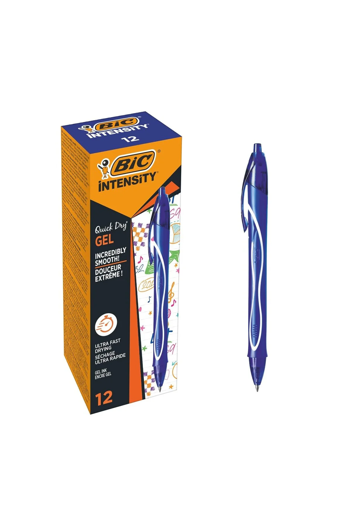 Gel-ocity Quick Dry Hizli Kuruyan Jel Kalem 12'li Kutu Mavi, 0.7 