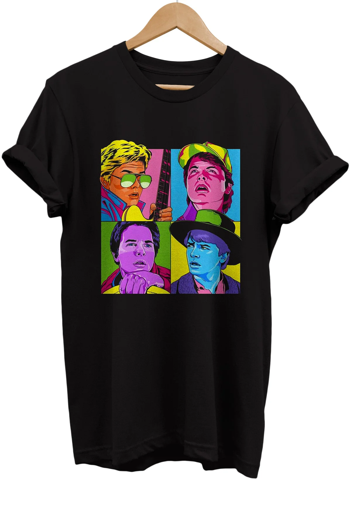 Geleceğe Dönüş Baskılı %100 Pamuk Basic T-shirt Normal Beden Tişört