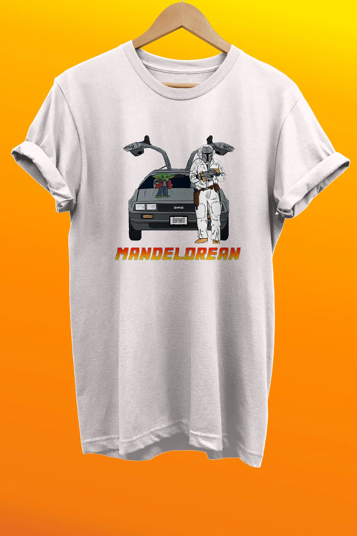 Geleceğe Dönüş Mandalorian Baskılı %100 Pamuk Basic T-shirt Norma