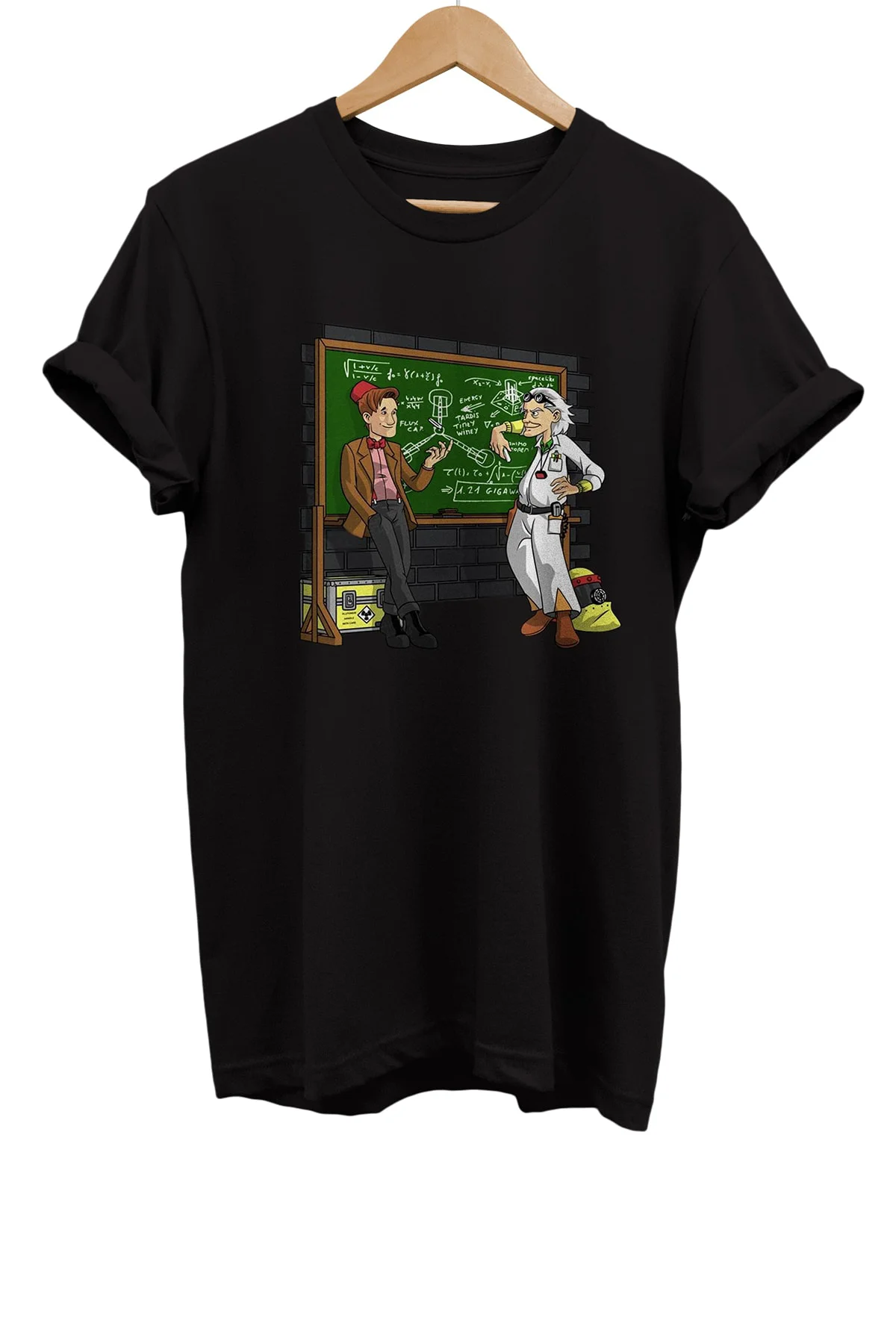 Geleceğe Dönüş Ve Doctor Who Baskılı %100 Pamuk Oversize T-shirt