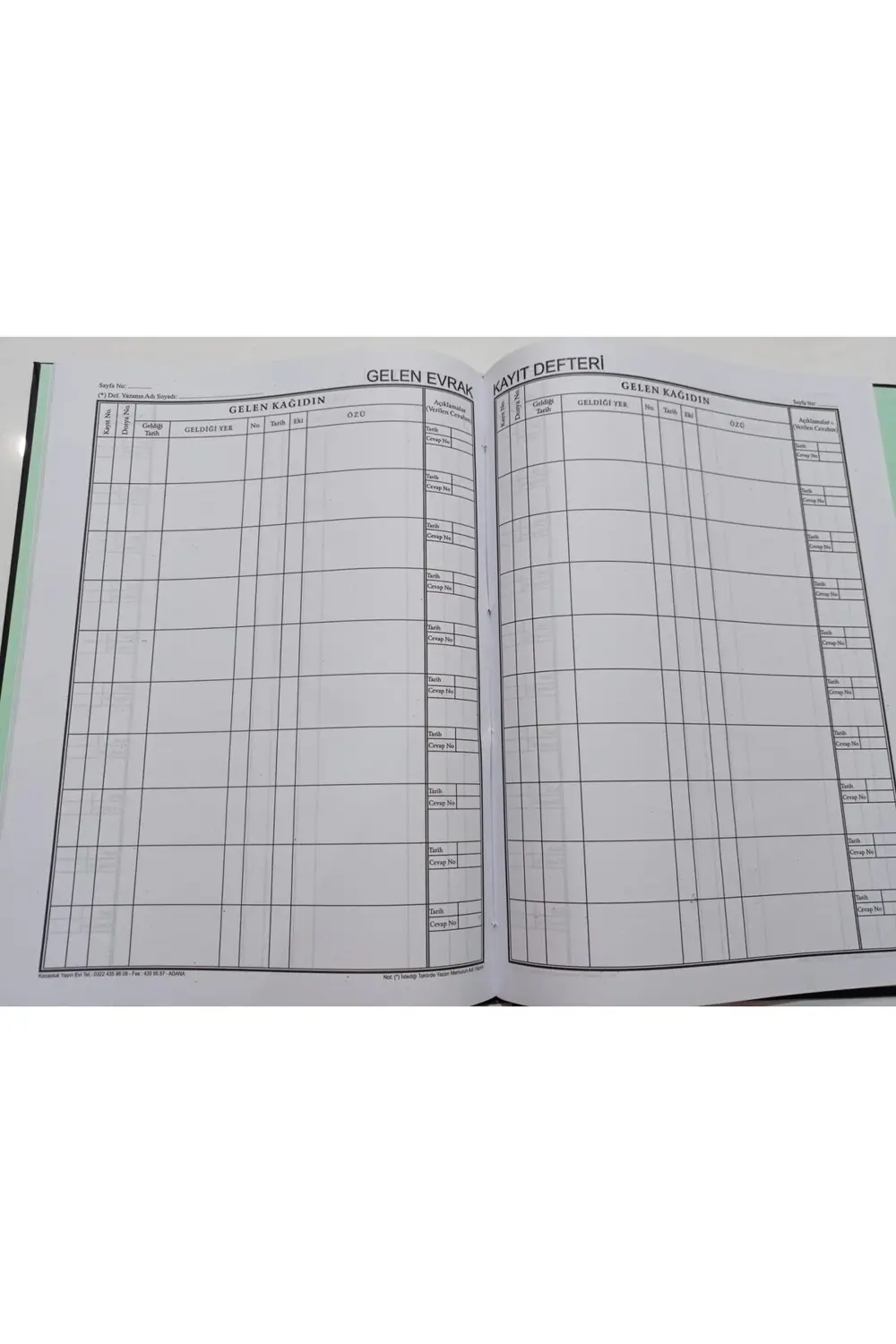 Gelen Evrak Kayıt Defteri