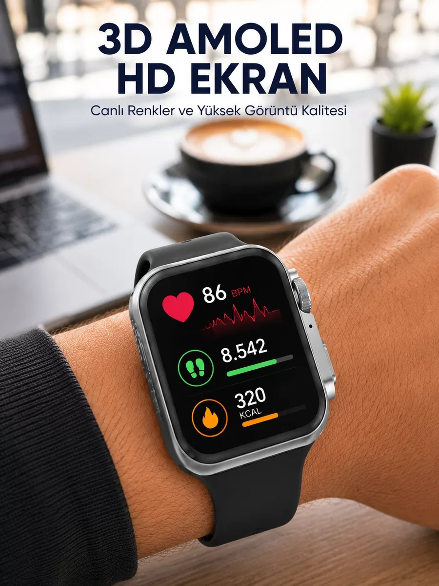 Gelişmiş Özellikli Akıllı Saat - Dayanıklı Yapı ve AMOLED Ekran ile Yeni Nesil Deneyim