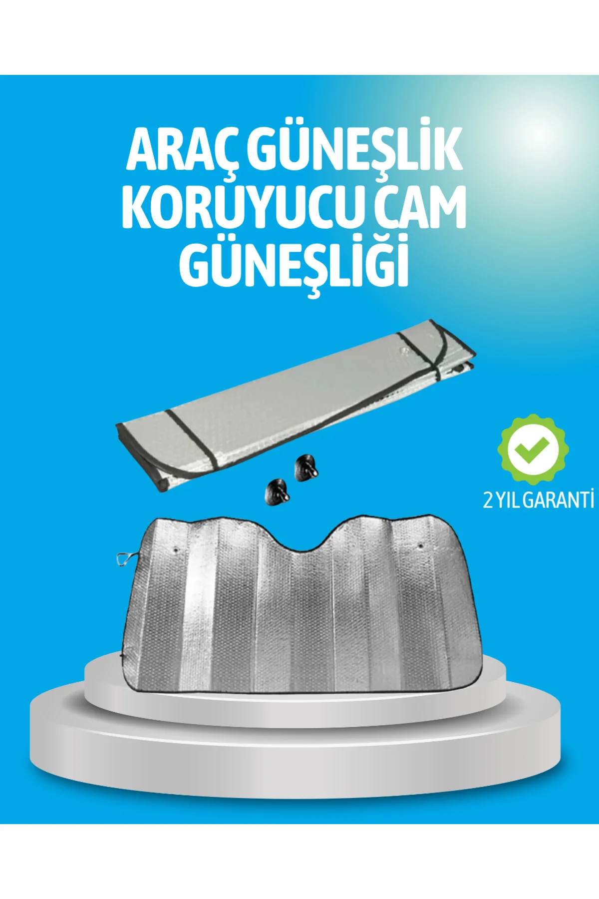 Gelişmiş Yansıtıcılı Katlanabilir Araç Güneşliği – Alüminyum & Süngerli İzolasyon Teknolojisi