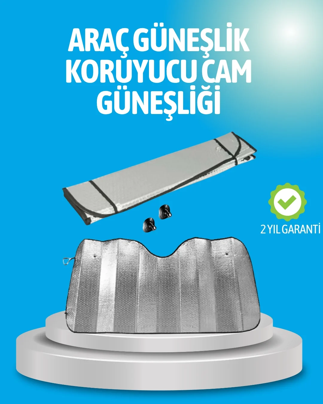 Gelişmiş Yansıtıcılı Katlanabilir Araç Güneşliği – Alüminyum &amp; Süngerli İzolasyon Teknolojisi