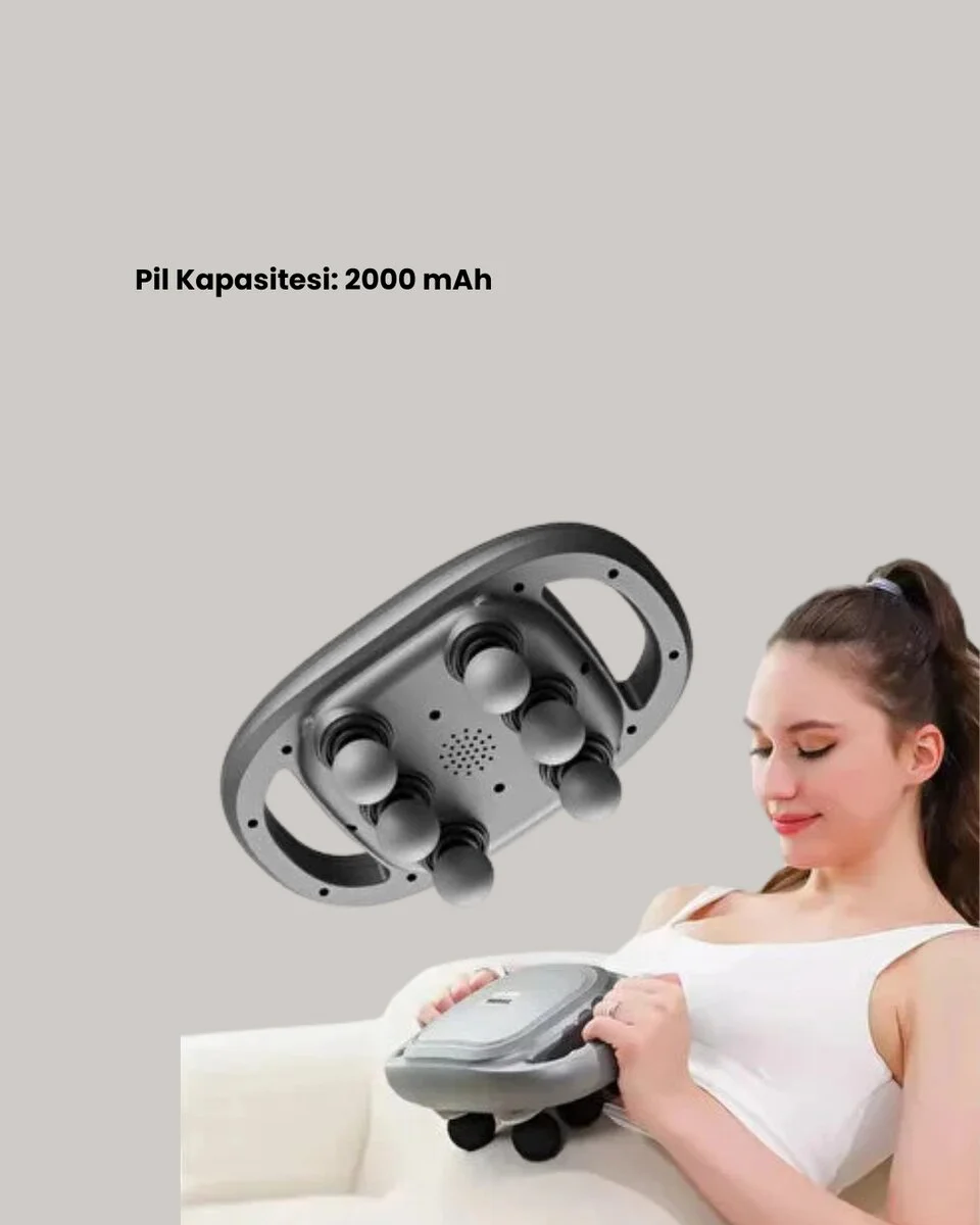 Geliştirilmiş 6 Başlıklı Şarjlı Masaj Aleti 2000 mAh Derin Doku Masajı - Kas Rahatlama