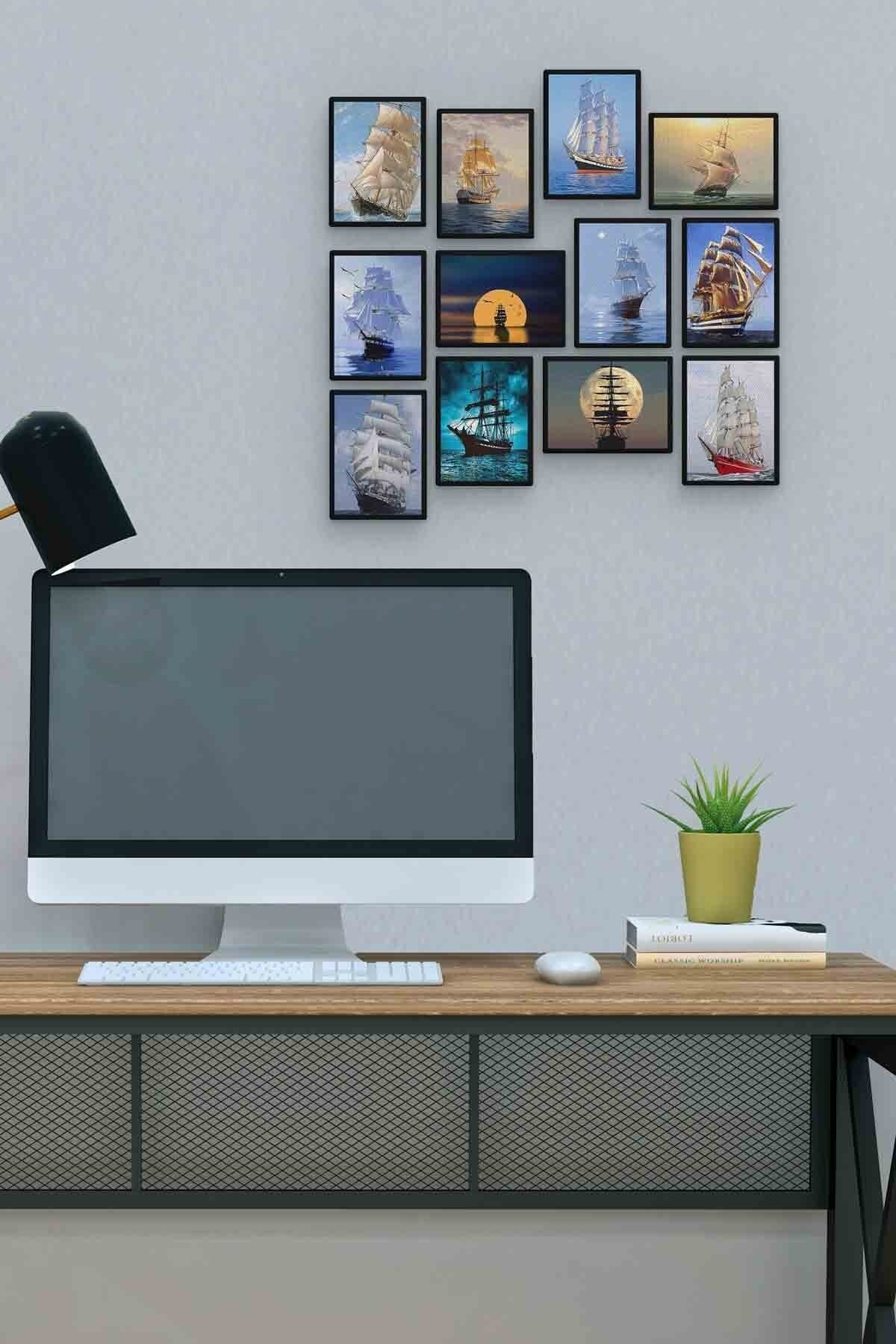 Gemi 12 Parça Mdf (ahşap) Tablo Ofis Boyu 