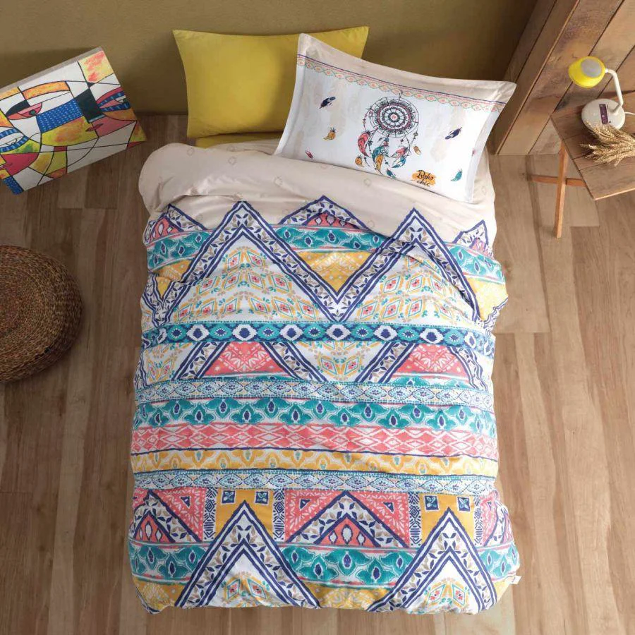 Genç Ranforce Tek Kişilik Nev Takımı Boho v1 Bej