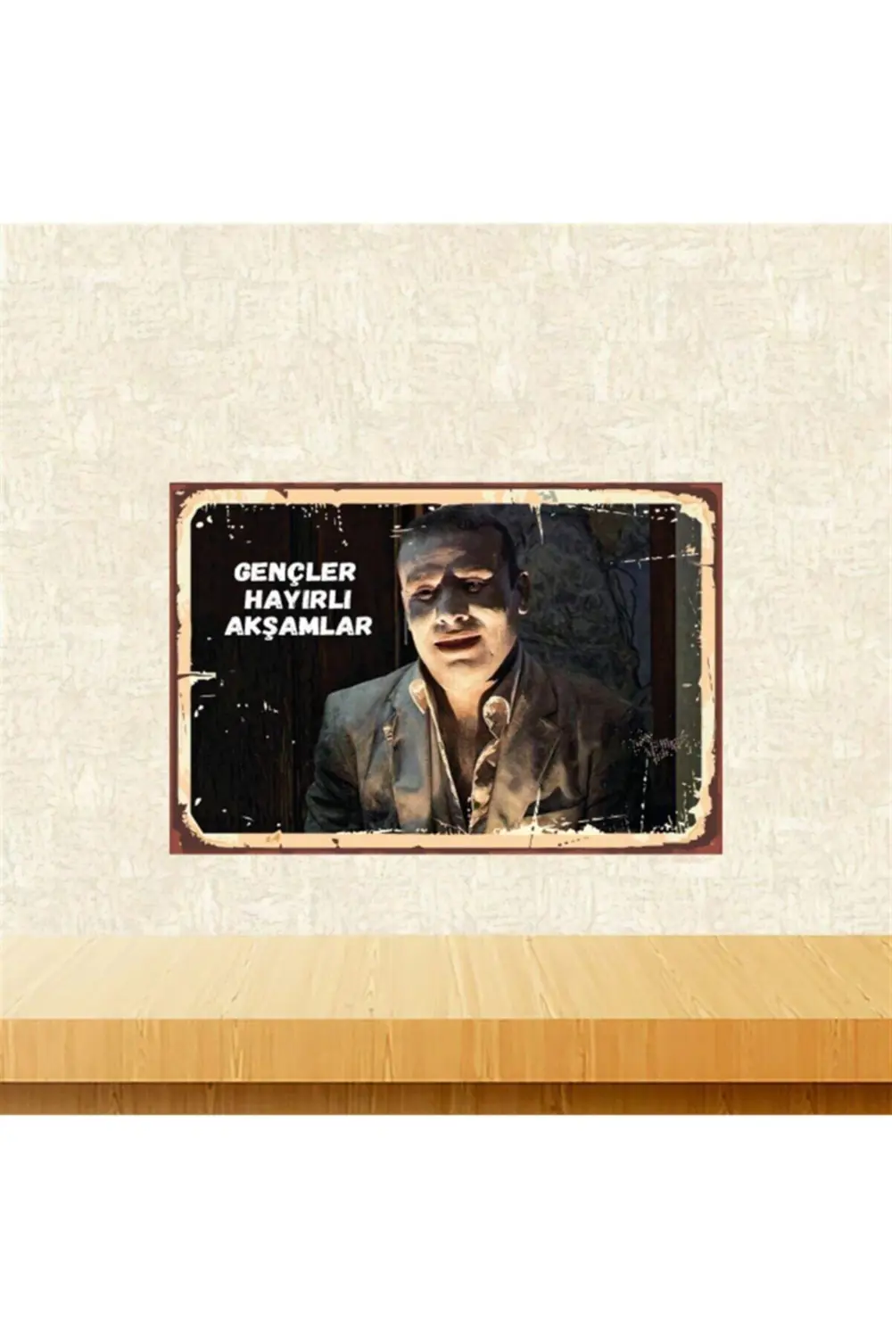 Gençler Hayırlı Akşamlar 20-30 Cm Retro Ahşap Poster Tkfx4391