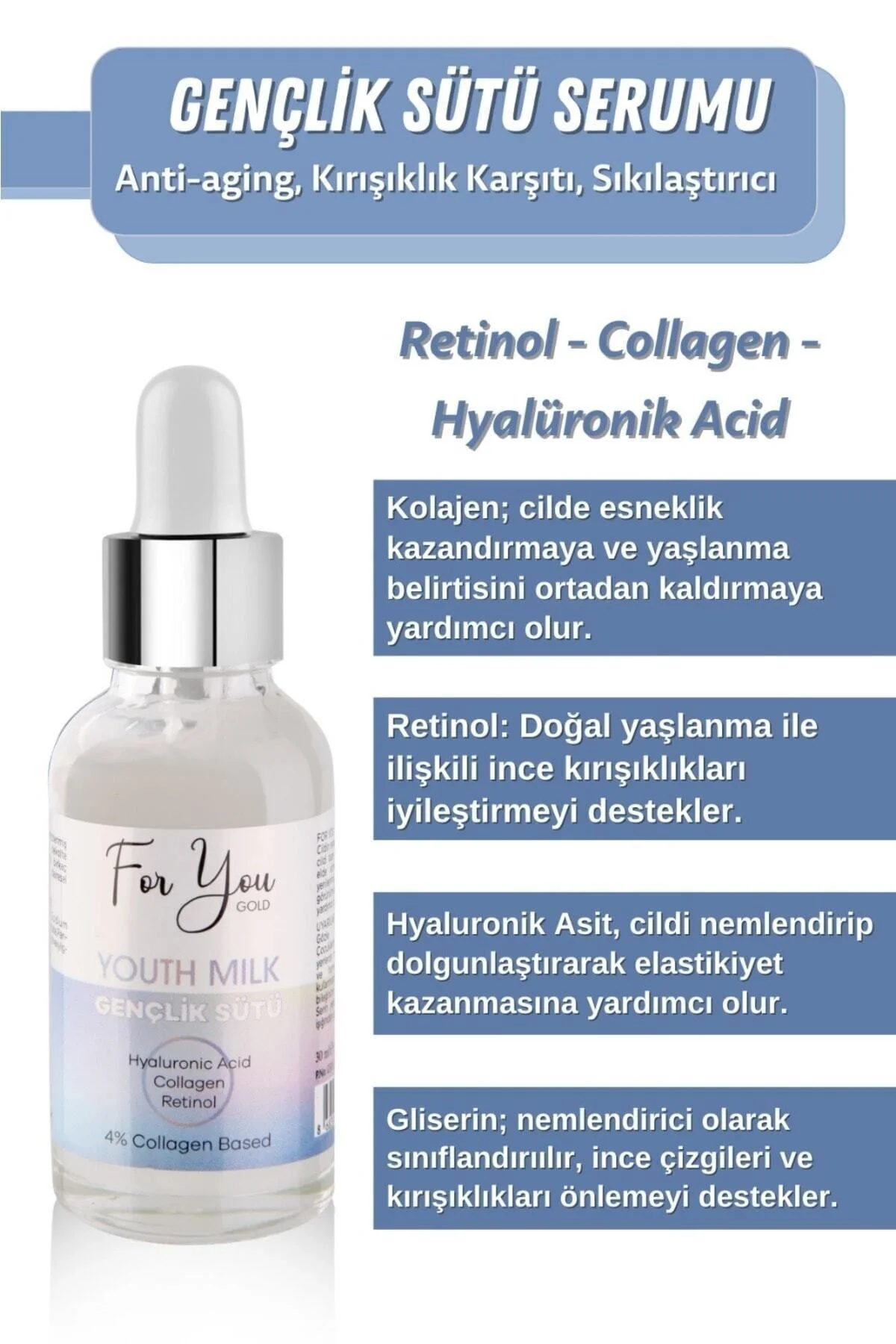 Gençlik Sütü Cilt Bakım Serumu, Anti-aging, Yaşlanma Karşıtı, Ret
