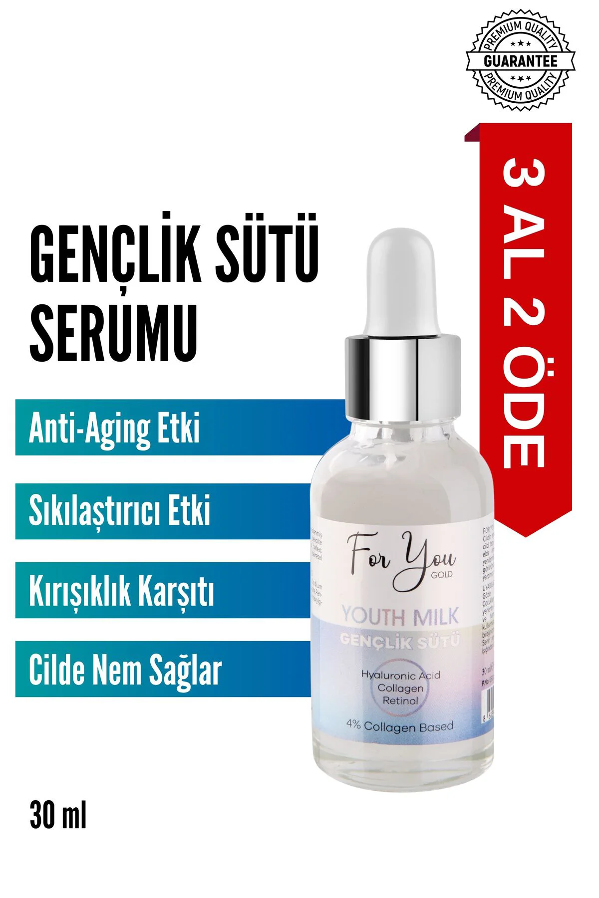 Gençlik Sütü Cilt Bakım Serumu, Anti-aging, Yaşlanma Karşıtı, Ret