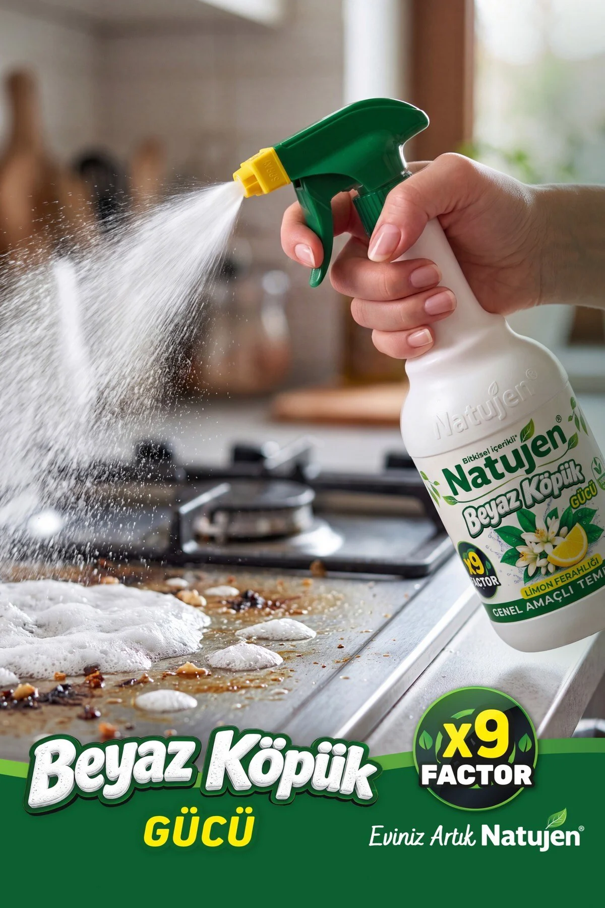 Genel Amaçlı Temizleyici Beyaz Köpük Gücü Limon Ferahlığı X9 Factor 1000 ml. Genel Amaçlı Temizleyici Beyaz Köpük Gücü Limon Ferahlığı X9 Factor 1000 ml.