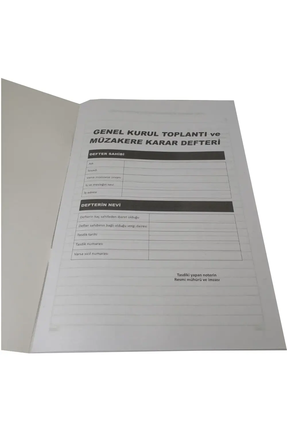 Genel Kurul Toplantı Ve Müzakere Karar Defteri 40 Yaprak(80SYF) N