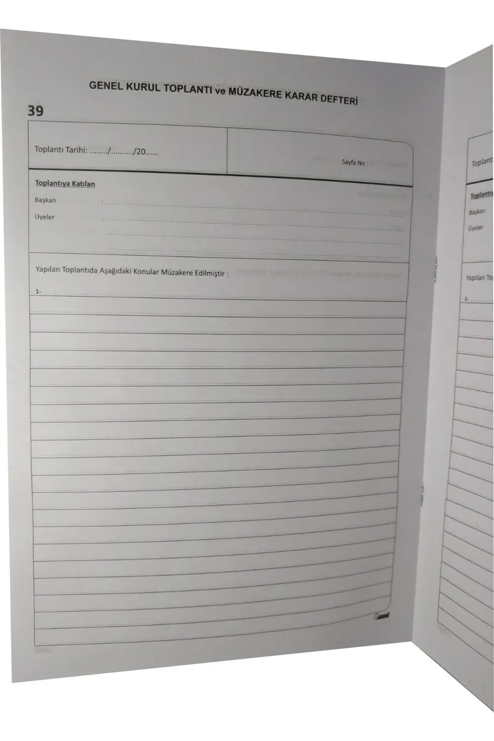 Genel Kurul Toplantı Ve Müzakere Karar Defteri 40 Yaprak(80SYF) N