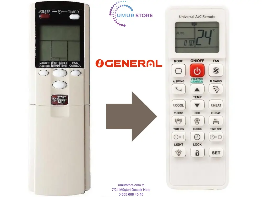 General Fujitsu AR-DL3 Klima Kumandası General Fujitsu AR-DL3 Klima Kumandası