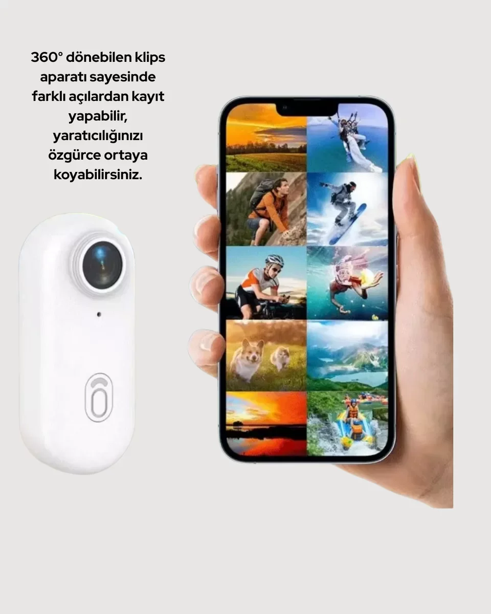 Geniş Açı Lensli WiFi Spor ve Vlog Kamerası Yeni Nesil