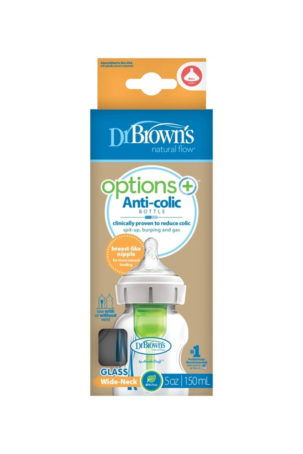 Geniş Ağız Anti Kolik Options+ Cam Biberon 150 ml